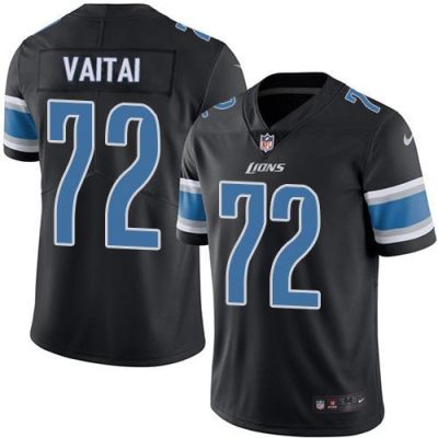 Nike Detroit Lions #72 Halapoulivaati Vaitai Black Stitched NFL Limited Rush Jersey