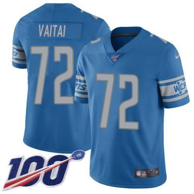 Nike Detroit Lions #72 Halapoulivaati Vaitai Blue Team Color Stitched NFL 100th Season Vapor Untouchable Limited Jersey