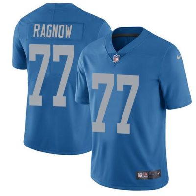 Nike Detroit Lions #77 Frank Ragnow Blue Throwback Stitched NFL Vapor Untouchable Limited Jersey