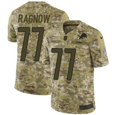 Nike Detroit Lions #77 Frank Ragnow Camo Stitched NFL Limited 2018 Salute To Service Jersey