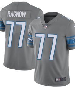 Nike Detroit Lions #77 Frank Ragnow Gray Stitched NFL Limited Rush Jersey