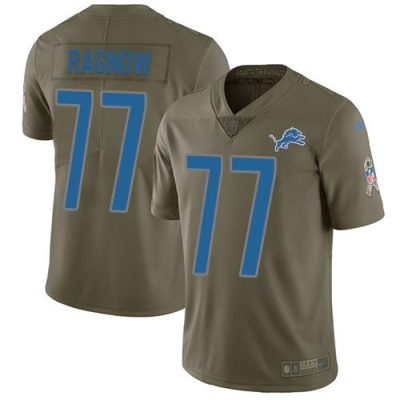 Nike Detroit Lions #77 Frank Ragnow Olive Stitched NFL Limited 2017 Salute To Service Jersey