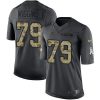 Nike Detroit Lions #79 Kenny Wiggins Black Stitched NFL Limited 2016 Salute to Service Jersey