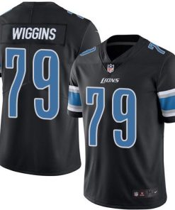 Nike Detroit Lions #79 Kenny Wiggins Black Stitched NFL Limited Rush Jersey