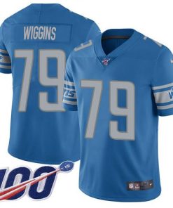 Nike Detroit Lions #79 Kenny Wiggins Blue Team Color Stitched NFL 100th Season Vapor Untouchable Limited Jersey