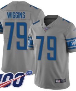 Nike Detroit Lions #79 Kenny Wiggins Gray Stitched NFL Limited Inverted Legend 100th Season Jersey