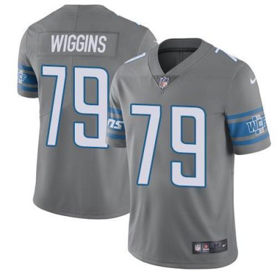 Nike Detroit Lions #79 Kenny Wiggins Gray Stitched NFL Limited Rush Jersey