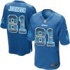 Nike Detroit Lions #81 Calvin Johnson Blue Team Color Stitched NFL Limited Strobe Jersey