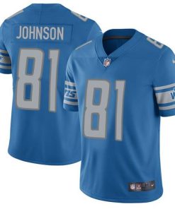 Nike Detroit Lions #81 Calvin Johnson Blue Team Color Stitched NFL Vapor Untouchable Limited Jersey
