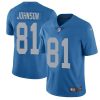 Nike Detroit Lions #81 Calvin Johnson Blue Throwback Stitched NFL Vapor Untouchable Limited Jersey