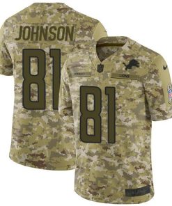Nike Detroit Lions #81 Calvin Johnson Camo Stitched NFL Limited 2018 Salute To Service Jersey