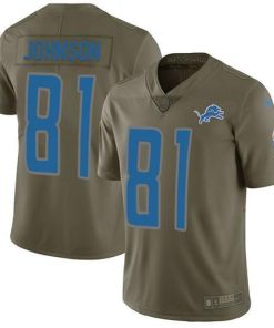Nike Detroit Lions #81 Calvin Johnson Olive Stitched NFL Limited 2017 Salute to Service Jersey