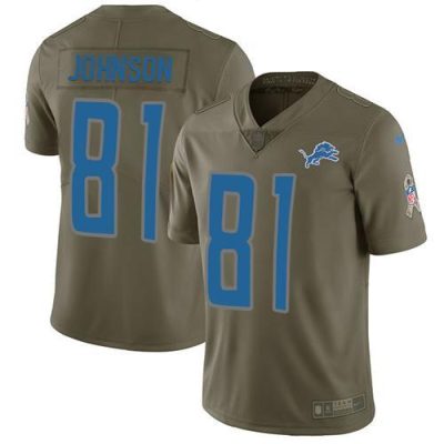 Nike Detroit Lions #81 Calvin Johnson Olive Stitched NFL Limited 2017 Salute to Service Jersey