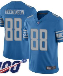 Nike Detroit Lions #88 T.J. Hockenson Blue Team Color Stitched NFL 100th Season Vapor Limited Jersey
