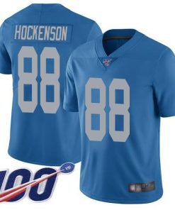 Nike Detroit Lions #88 T.J. Hockenson Blue Throwback Stitched NFL 100th Season Vapor Limited Jersey