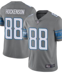 Nike Detroit Lions #88 T.J. Hockenson Gray Stitched NFL Limited Rush Jersey