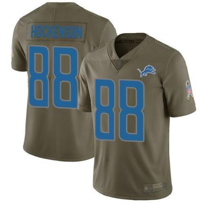 Nike Detroit Lions #88 T.J. Hockenson Olive Stitched NFL Limited 2017 Salute To Service Jersey
