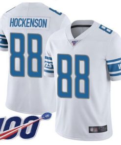Nike Detroit Lions #88 T.J. Hockenson White Stitched NFL 100th Season Vapor Limited Jersey
