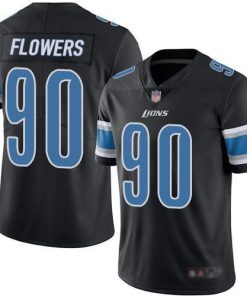 Nike Detroit Lions #90 Trey Flowers Black Stitched NFL Limited Rush Jersey