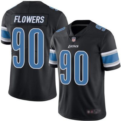 Nike Detroit Lions #90 Trey Flowers Black Stitched NFL Limited Rush Jersey