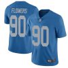 Nike Detroit Lions #90 Trey Flowers Blue Throwback Stitched NFL Vapor Untouchable Limited Jersey
