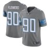 Nike Detroit Lions #90 Trey Flowers Gray Stitched NFL Limited Rush Jersey