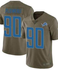 Nike Detroit Lions #90 Trey Flowers Olive Stitched NFL Limited 2017 Salute to Service Jersey