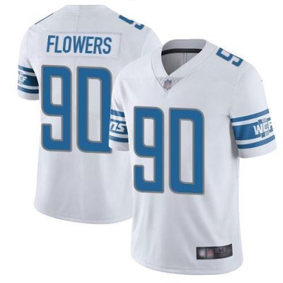 Nike Detroit Lions #90 Trey Flowers White Stitched NFL Vapor Untouchable Limited Jersey