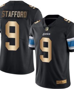 Nike Detroit Lions #9 Matthew Stafford Black Stitched NFL Limited Gold Rush Jersey
