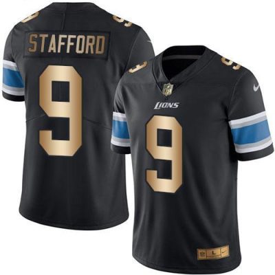 Nike Detroit Lions #9 Matthew Stafford Black Stitched NFL Limited Gold Rush Jersey