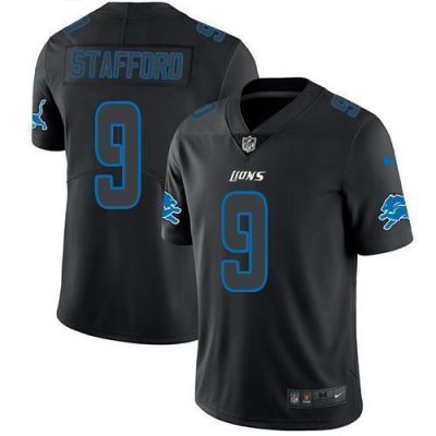 Nike Detroit Lions #9 Matthew Stafford Black Stitched NFL Limited Rush Impact Jersey