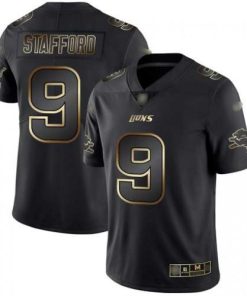 Nike Detroit Lions #9 Matthew Stafford Black/Gold Stitched NFL Vapor Untouchable Limited Jersey