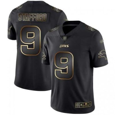 Nike Detroit Lions #9 Matthew Stafford Black/Gold Stitched NFL Vapor Untouchable Limited Jersey