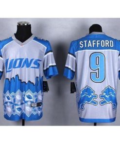 Nike Detroit Lions #9 Matthew Stafford Blue Stitched NFL Elite Noble Fashion Jersey