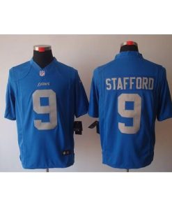 Nike Detroit Lions #9 Matthew Stafford Blue Alternate Throwback Stitched NFL Limited Jersey