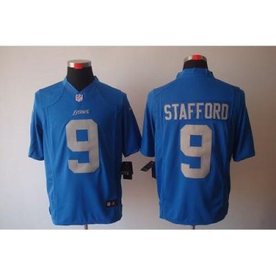 Nike Detroit Lions #9 Matthew Stafford Blue Alternate Throwback Stitched NFL Limited Jersey