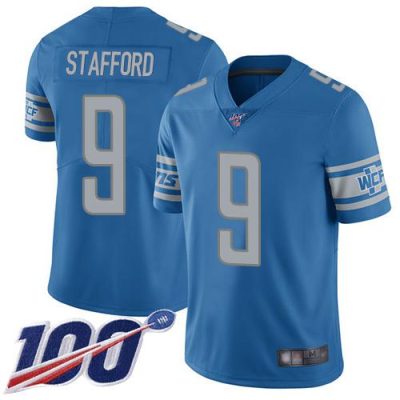 Nike Detroit Lions #9 Matthew Stafford Blue Team Color Stitched NFL 100th Season Vapor Limited Jersey