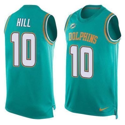 Nike Dolphins #10 Tyreek Hill Aqua Green Team Color Stitched NFL Limited Tank Top Jersey