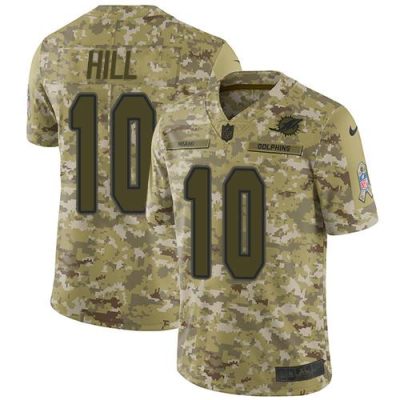 Nike Dolphins #10 Tyreek Hill Camo Stitched NFL Limited 2018 Salute To Service Jersey