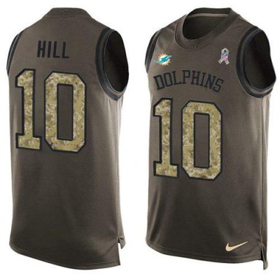 Nike Dolphins #10 Tyreek Hill Green Stitched NFL Limited Salute To Service Tank Top Jersey