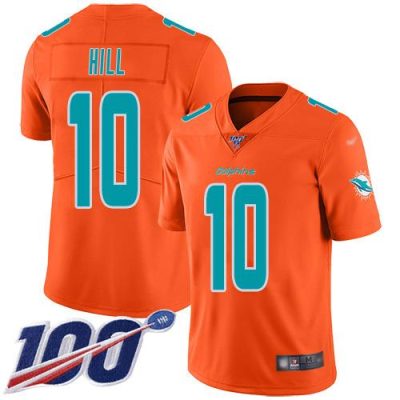 Nike Dolphins #10 Tyreek Hill Orange Stitched NFL Limited Inverted Legend 100th Season Jersey