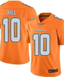 Nike Dolphins #10 Tyreek Hill Orange Stitched NFL Limited Rush Jersey