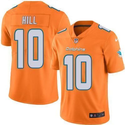 Nike Dolphins #10 Tyreek Hill Orange Stitched NFL Limited Rush Jersey