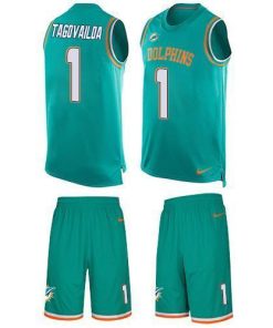 Nike Dolphins #1 Tua Tagovailoa Aqua Green Team Color Stitched NFL Limited Tank Top Suit Jersey