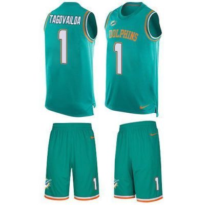Nike Dolphins #1 Tua Tagovailoa Aqua Green Team Color Stitched NFL Limited Tank Top Suit Jersey