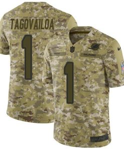 Nike Dolphins #1 Tua Tagovailoa Camo Stitched NFL Limited 2018 Salute To Service Jersey