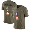 Nike Dolphins #1 Tua Tagovailoa Olive/USA Flag Stitched NFL Limited 2017 Salute To Service Jersey