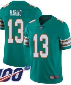 Nike Dolphins #13 Dan Marino Aqua Green Alternate Stitched NFL 100th Season Vapor Limited Jersey