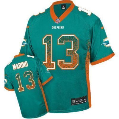Nike Dolphins #13 Dan Marino Aqua Green Team Color Stitched NFL Elite Drift Fashion Jersey