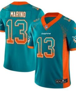 Nike Dolphins #13 Dan Marino Aqua Green Team Color Stitched NFL Limited Rush Drift Fashion Jersey